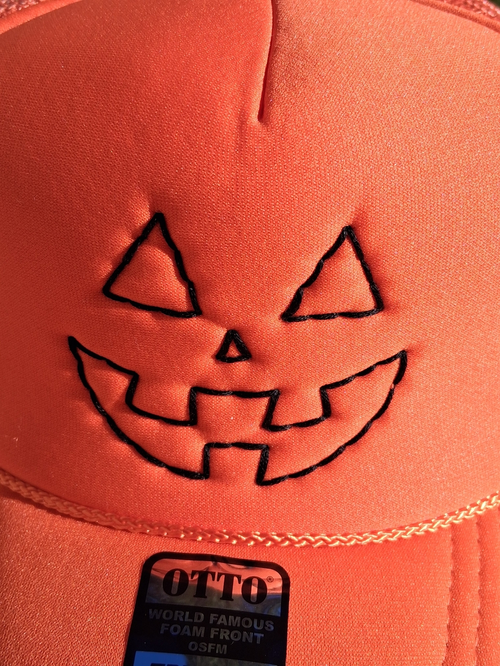 Orange Pumpkin Foam Front Cap - Halloween Costume Accessory
